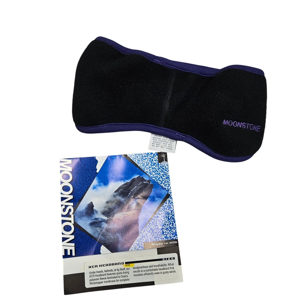 Vintage Moonstone XCR Headband‎ Unisex Black Purple Gore Windstopper Fleece USA